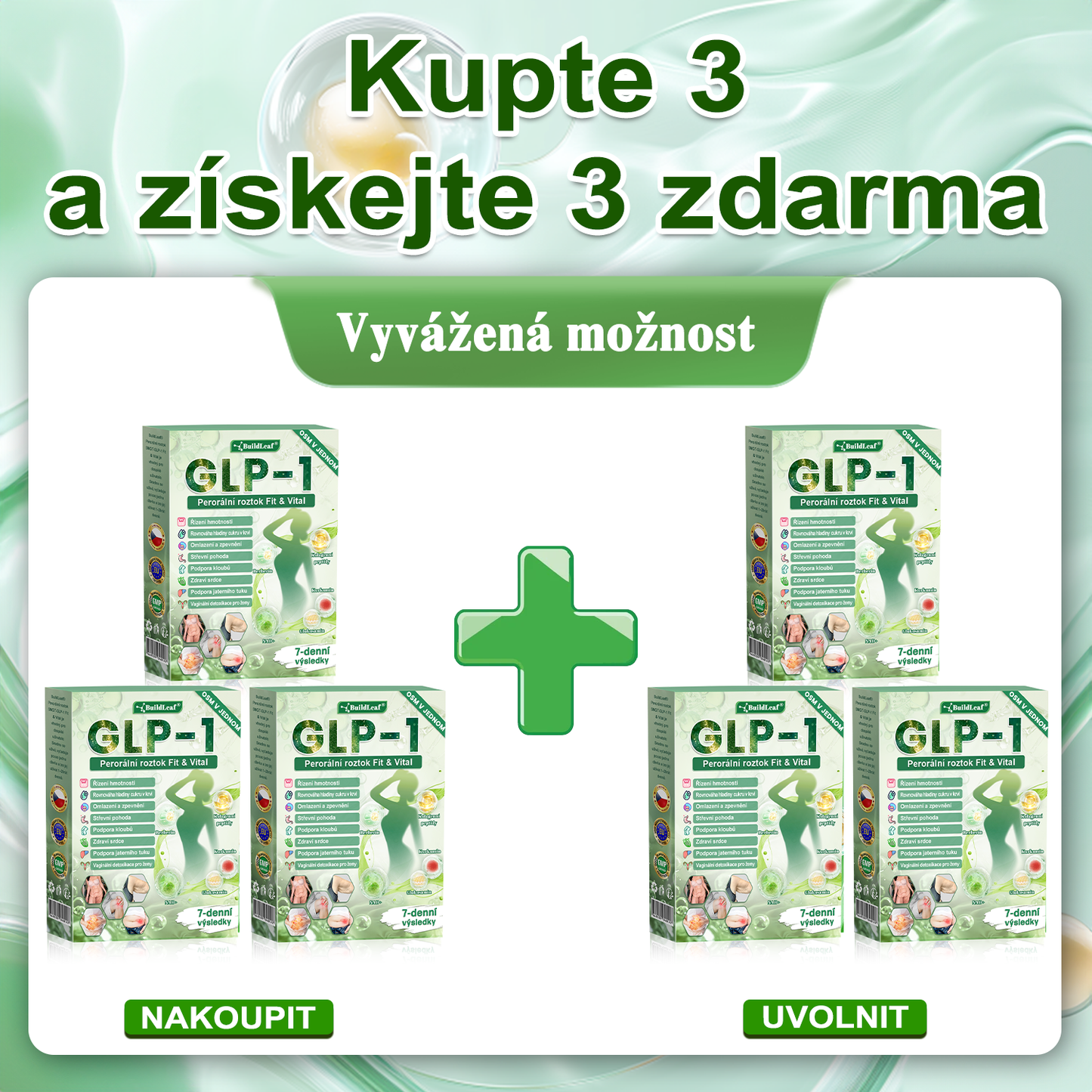 🍐BuildLeaf® GLP-1 8-v-1 Fit & Vital Řešení (Jednou denně, viditelné změny za 7 dní) ✅ Obezita, kardiovaskulární zdraví, cukrovka, spánková apnoe, zdraví střev, problémy se klouby a další.