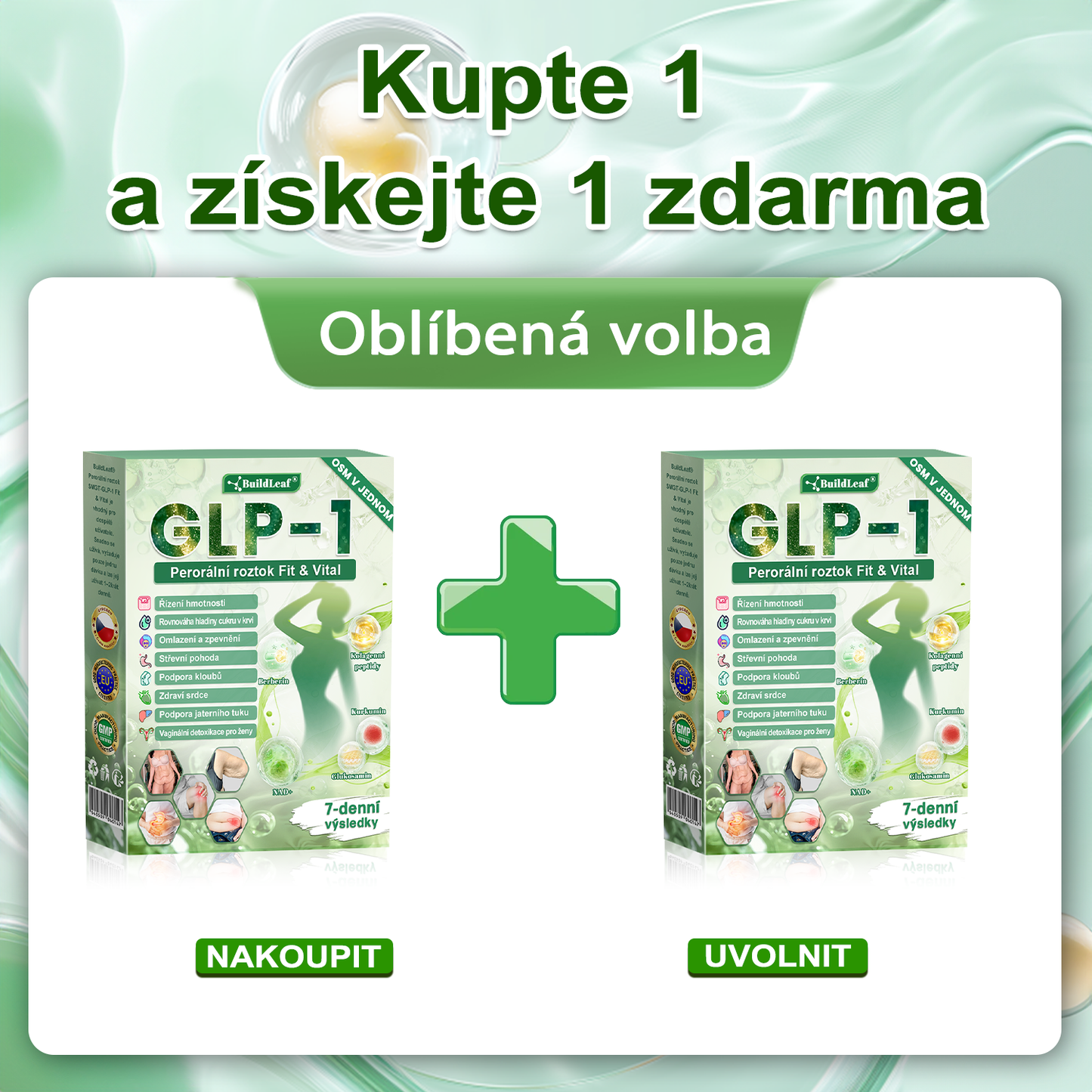 🍐BuildLeaf® GLP-1 8-v-1 Fit & Vital Řešení (Jednou denně, viditelné změny za 7 dní) ✅ Obezita, kardiovaskulární zdraví, cukrovka, spánková apnoe, zdraví střev, problémy se klouby a další.